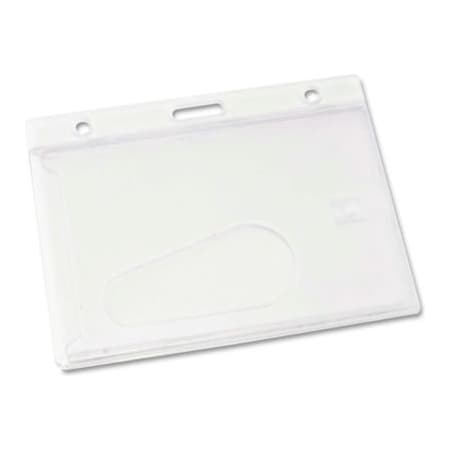 Advantus Advantus Frosted Rigid Badge Holder, 2-1/8" x 3-3/8", Clear, Horizontal, 25/BX 76075